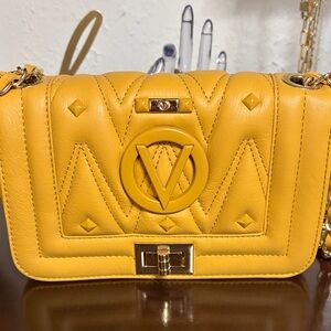 Yellow Designer Quilted Shoulder Bag